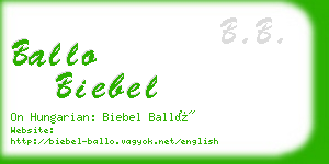 ballo biebel business card